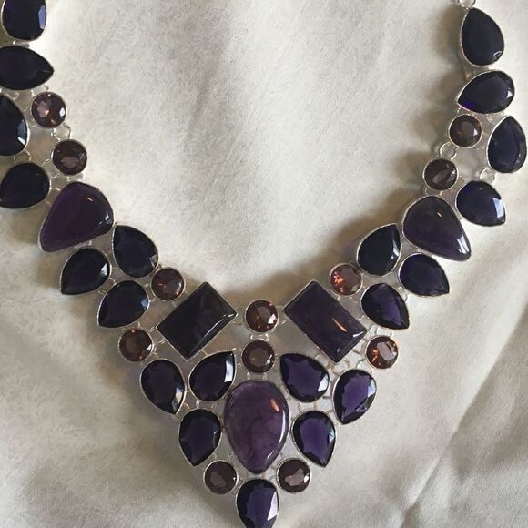 NWOT. Sterling Silver Sage Amethyst Adj. Necklace - Picture 6 of 16